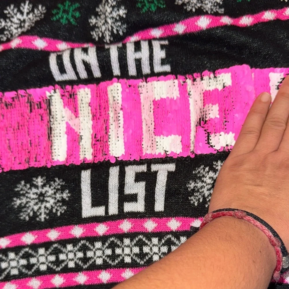 Well Worn Black and Pink Festive Sweater